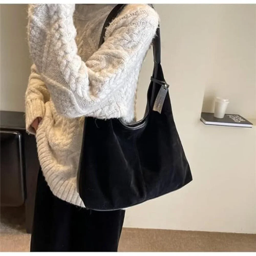 Suede Tote Bag Shoulder Purse Work Hobo Handbags Fall - Picture 4 of 7